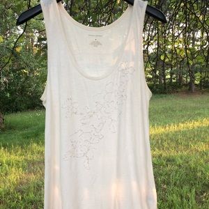 Banana Republic Cream Beaded Tank
